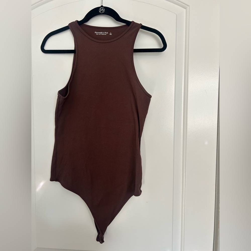 Abercrombie & Fitch Ribbed Brown Soft A&F Sleeveless Women's Bodysuit size large